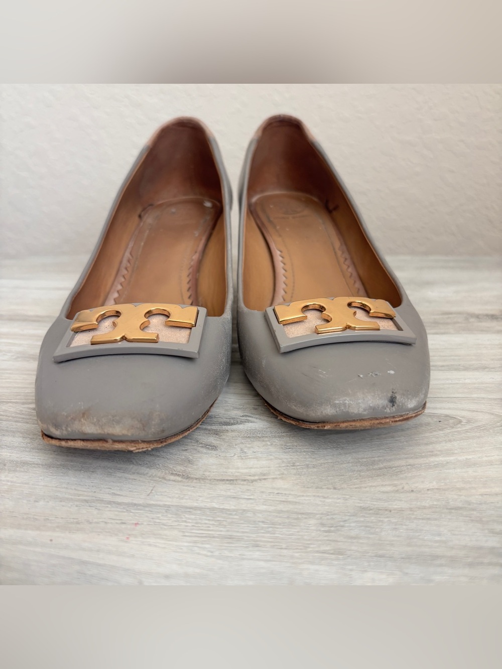 Tory Burch Gigi 55mm round toe block heel suede leather Grey-heron pumps 7.5 - Picture 3 of 6